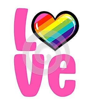 Love - LGBT pride slogan against discrimination