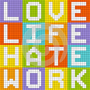 Love Life Hate Work, 8-bit Pixel-Art Concept
