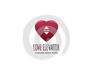 Love lift or elevator logo vector template