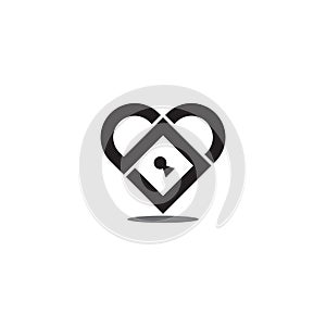 Love like security lock symbol icon vector