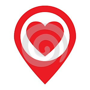 Love location icon concept