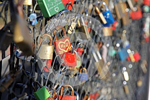 Love of lock on the bridge