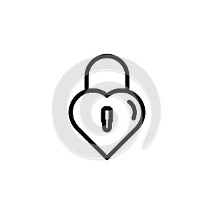 love lock icon or logo design isolated sign symbol vector illustration - high quality line style vector icon