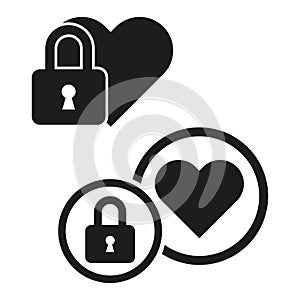 Love lock icon. Sign symbol. Vector illustration. EPS 10.