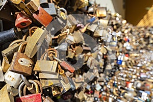 love lock in Pecs, Baranya County, Hungary