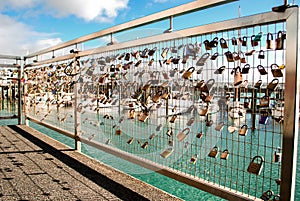 Love locked on fence