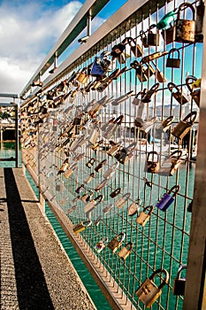 Love locked on fence