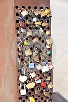 Love locks on a bridge