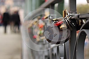 Love locks on bridge in Germany