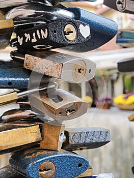 Love Locks on a bridge in Prague