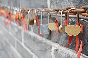 Love locks on the Great Wall of China