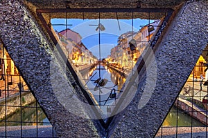 Love locks in Milan, Italy