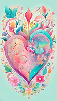 Love logo illustration background pastel colours pretty emotions