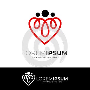 Love logo with line design template , family logos