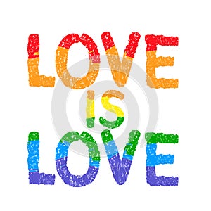 Love is love. Inspirational Gay Pride poster