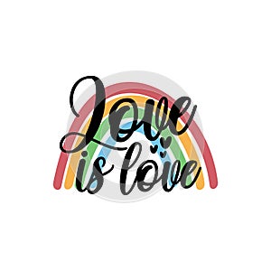 Love is love - LGBT pride slogan against homosexual discrimination