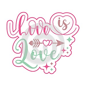 Love is Love Typography Valentine\'s Day Clip Art