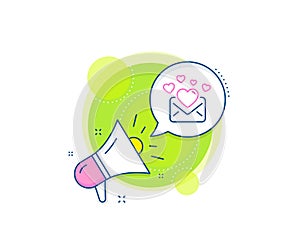 Love Mail line icon. Valentines Message correspondence sign. Vector
