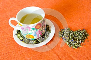 Love for mallow herbal tea cup