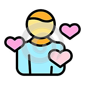 Love man offer icon vector flat