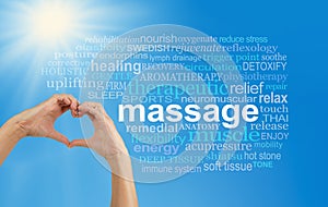 Love Massage word cloud