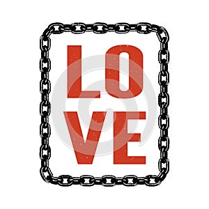 LOVE ME MORE,slogan graphic for t-shirt,vector chains photo