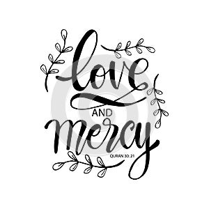 Love and mercy hand lettering.