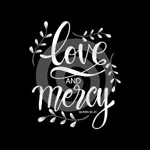 Love and mercy hand lettering.