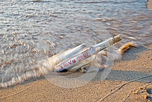 Love message in a bottle