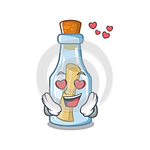 In love message in bottle on a character