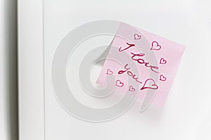 Love message on fridge