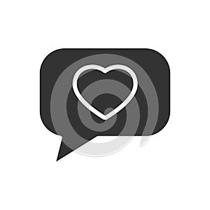 Love message glyph vector icon isolated