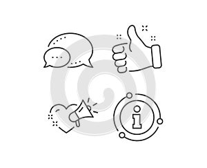 Love message line icon. Heart and megaphone sign. Vector