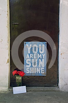 Love Message and Red Roses photo