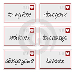 Love messages envelopes