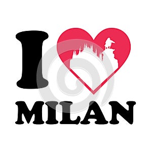 Love milan logo with dome church