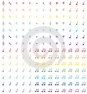 Love music note element isolated set