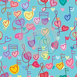 Love music note style love seamless pattern