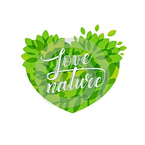 Love nature heart logo