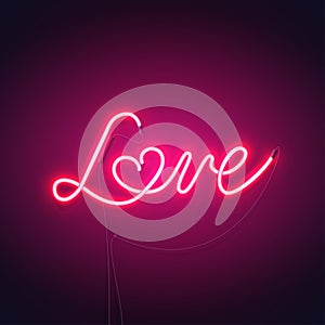 Love neon sign pink-01