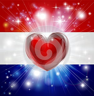 Love Netherlands flag heart background