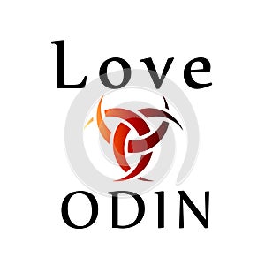 Love Odin- symbol of the horns of Odin, a satanist symbol photo