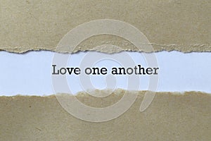 Love one another on paper photo