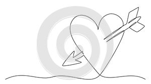 Love One line drawing isolated on white background