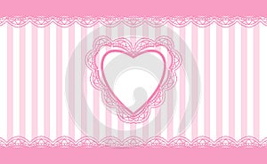 Love Ornament With Cute Pink Color Template Background