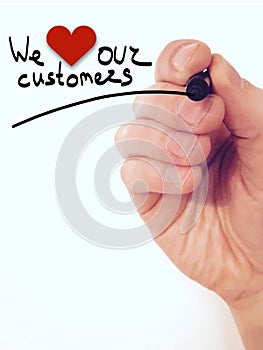 We love our customers business poster