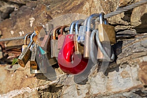 Love into a padlock