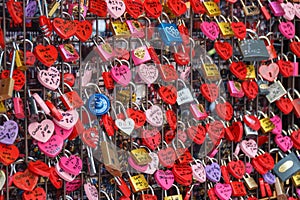 Love locks at Juliets house in Verona, Italy