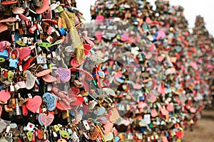 love padlocks at N Seoul Tower