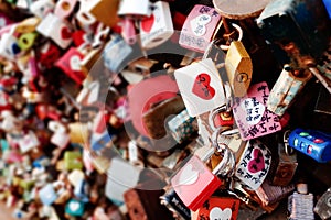 Love padlocks at Seoul Tower